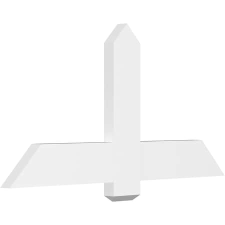 Ekena Millwork Eugene Architectural Grade PVC Gable Bracket, 48"W x 24"H x 2"D x 6"F, 12/12 Pitch GBP048X24X0206EUG00
